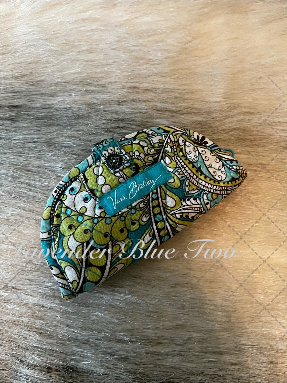 Vintage VERA BRADLEY Peacock 2007 Travel Jewlery Case Green Ring Holder Y2K